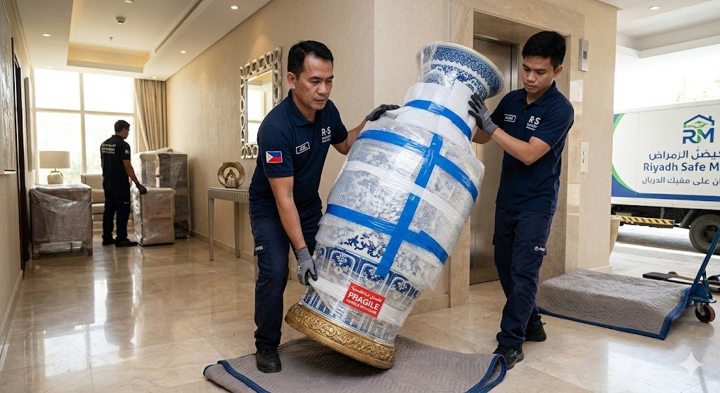 سر تغليف المجالس العربية الفاخرة عند النقل في حي الديرة